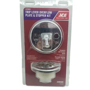 ACE Trip Lever Overflow Plate & Stopper Kit Chrome  #4229993